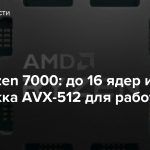 AMD Ryzen 7000: до 16 ядер и поддержка AVX-512 для работы с ИИ