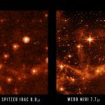 NASA сравнила качество космических изображений от телескопа Спитцер и Джеймса Уэбба